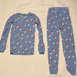 Hanna Andersson Blue Snowman Pajama Set